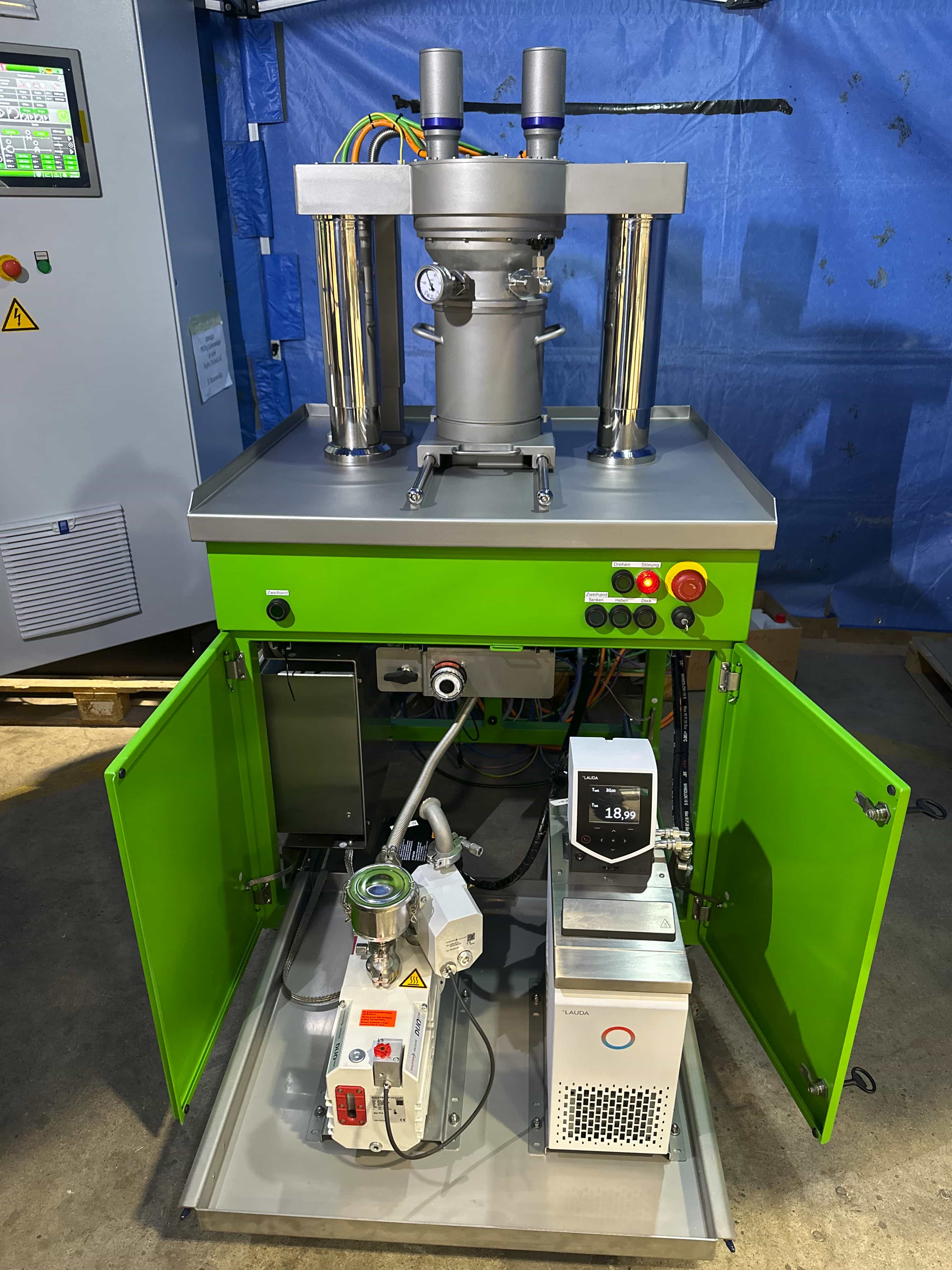 Kneader integrated with downstream line